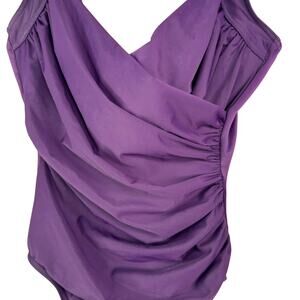 Miraclesuit Sanibel Sangria Purple One Piece SWIM SUIT Women's Size 10